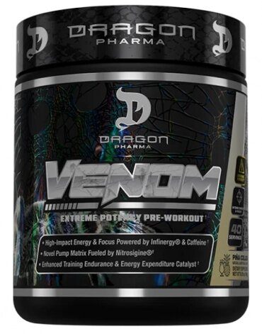 Pré-Treino Venom, 196g, Sabor Passion fruit, Dragon Pharma