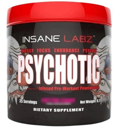 Pre Treino Psychotic Red, Sabor Strawberry Lemonade, 217g, Insane Labz