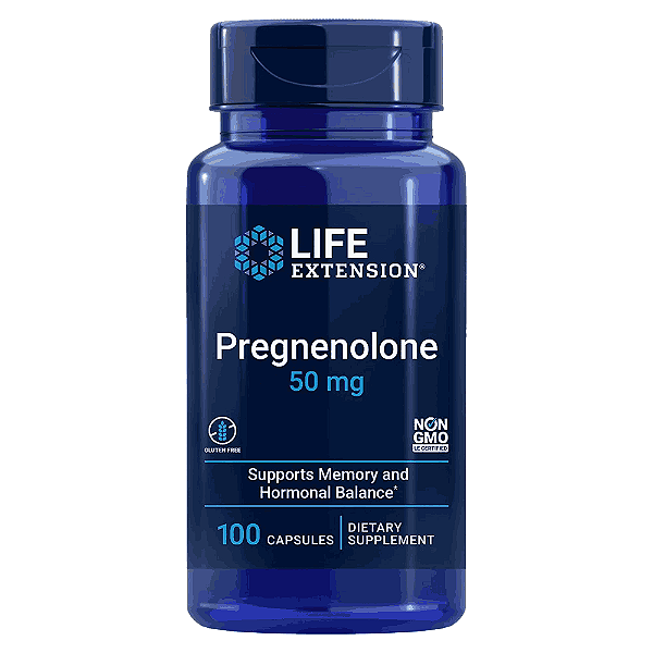 PREGNENOLONA 50MG 100CAPS - LIFE EXTENSION PREGNENOLONE - PREGNENOLONA 100MG 100CAPS