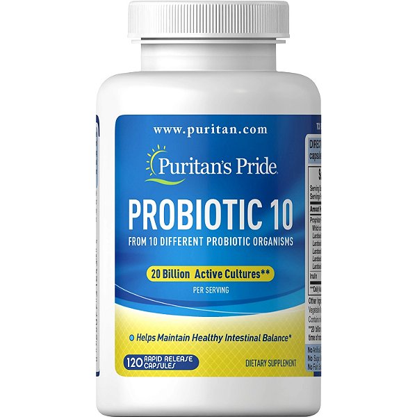 Probiótico 10 Billion, 120 Capsulas, Puritans Pride