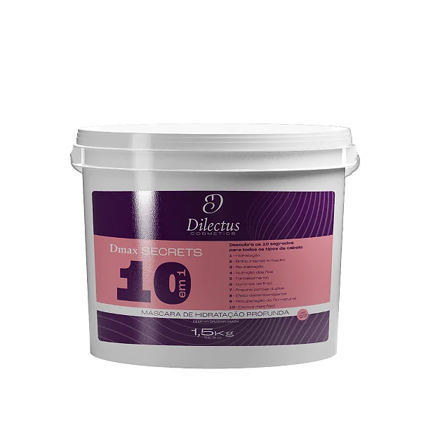 Dmax Secrets 10 em 1 - Máscara de Hidratação Profunda 1,5kg - Dilectus