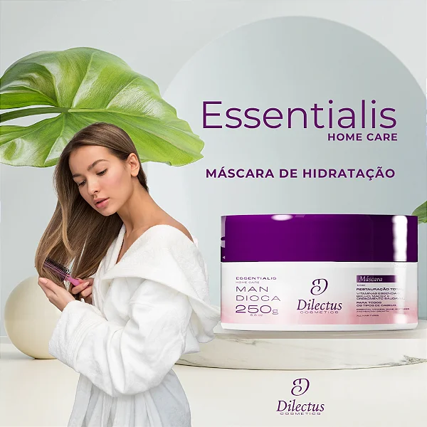 Máscara de Hidratação Essentialis Extrato de Mandioca 250g - Dilectus