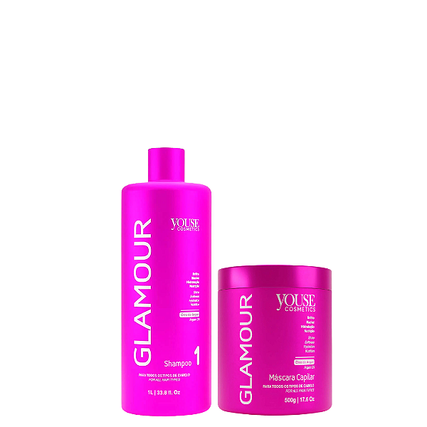 Kit Glamour Shampoo 1L + Máscara 500g Youse
