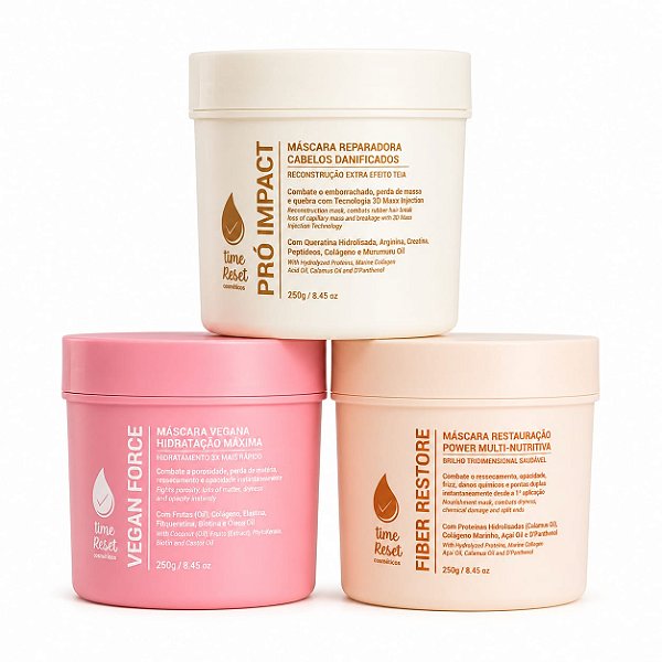 Cronograma Capilar 250g - Fiber Restore, Vegan Force, Pró Impact