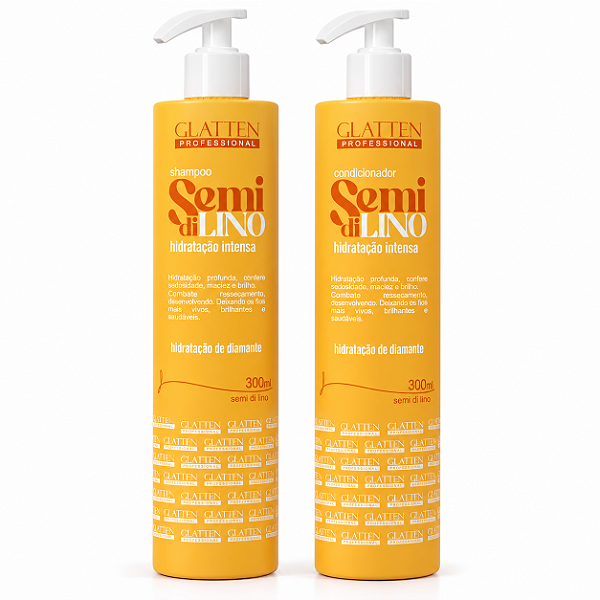 Combo Semi Di Lino Shampoo e Condicionador 300ml - Glatten