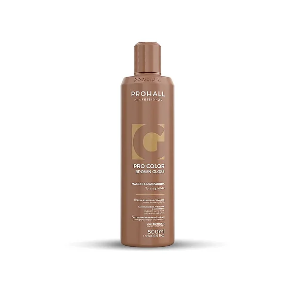 Máscara Matizadora Brown Gloss Efeito Morena Iluminada Caramelo 500ML Prohall