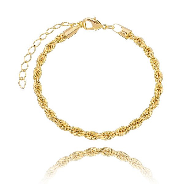 Pulseira Cordão Baiano Banhada Ouro 18k