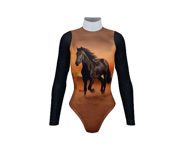 Body Manga Longa Country Cowgirl Cavalgando por ai