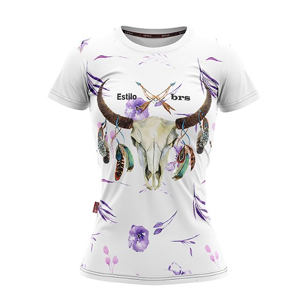 Baby Look Moda Country Cowgirl Caveira Mexicana