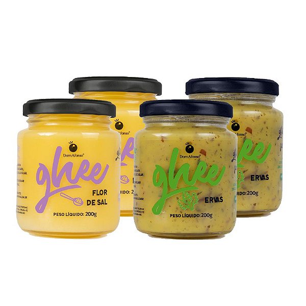 Kit 4 Manteigas Ghee  - 2 Flor de Sal e 2 Ervas
