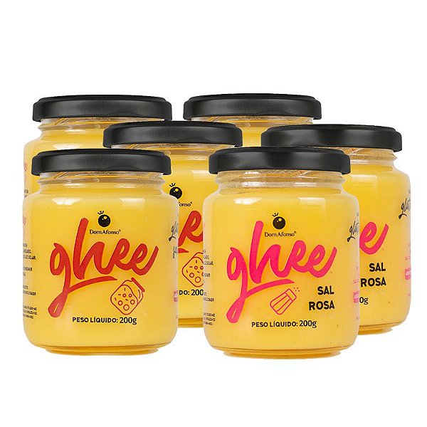 Kit 6 Manteigas Ghee 200g - 4 tradicional e 2 sal rosa