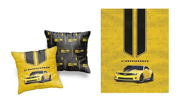 Kit Manta com Almofada 35x35 Camaro - Chevrolet