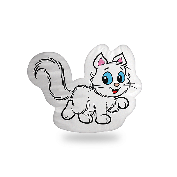 Almofada 3D Gato Mingau - Turma da Mônica Decorativa 35x35 cm