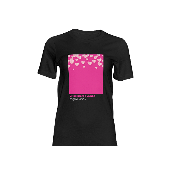 Camiseta Preta Pantone Rosa Kathavento