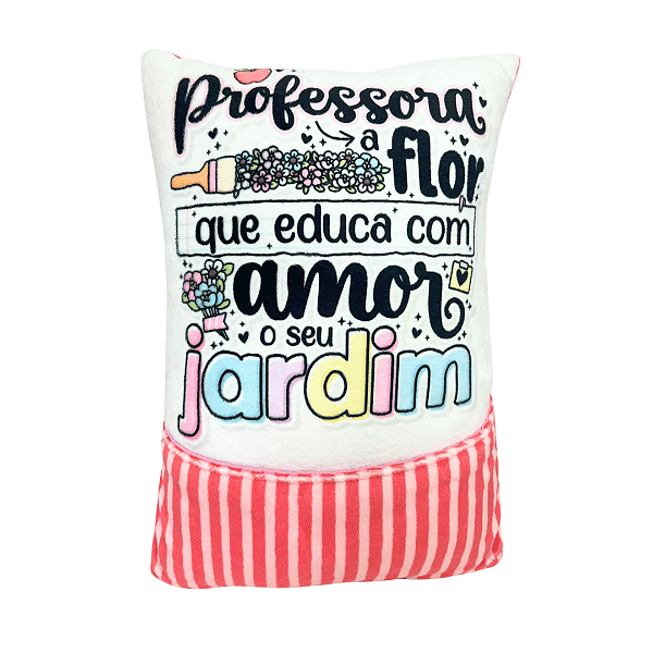 Almofada em Veludo com Bolso - Homenagem Dia dos Professores