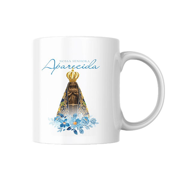 Caneca Porcelana 300ml Nossa Senhora Aparecida