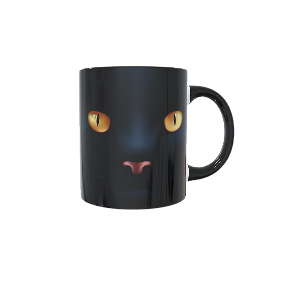 Caneca Pantera Gato Preto – Elegância Sombria para o Halloween!