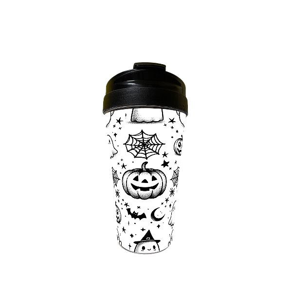 Copo Bucks Acrilico Halloween Preto e Branco 470ml