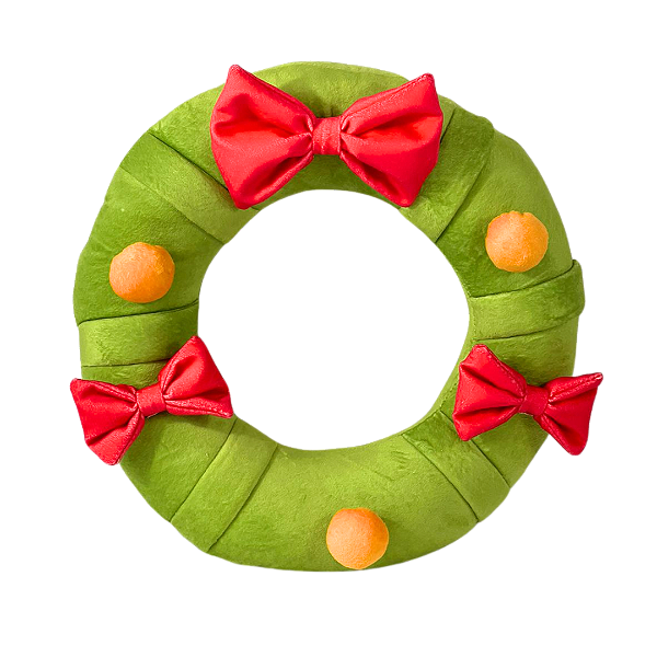 Almofada enfeite decoração de natal Formato Guirlanda com laços de natal