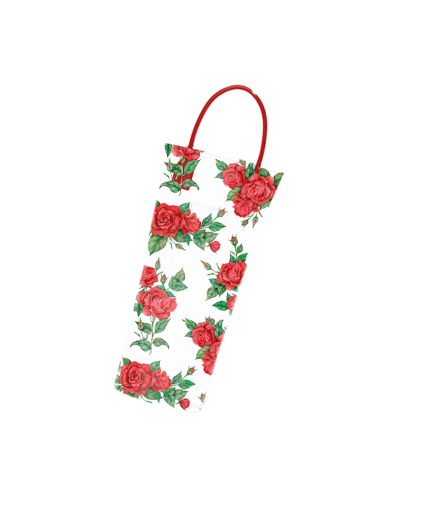 Bag de Vinho Rosas Fundo Branco