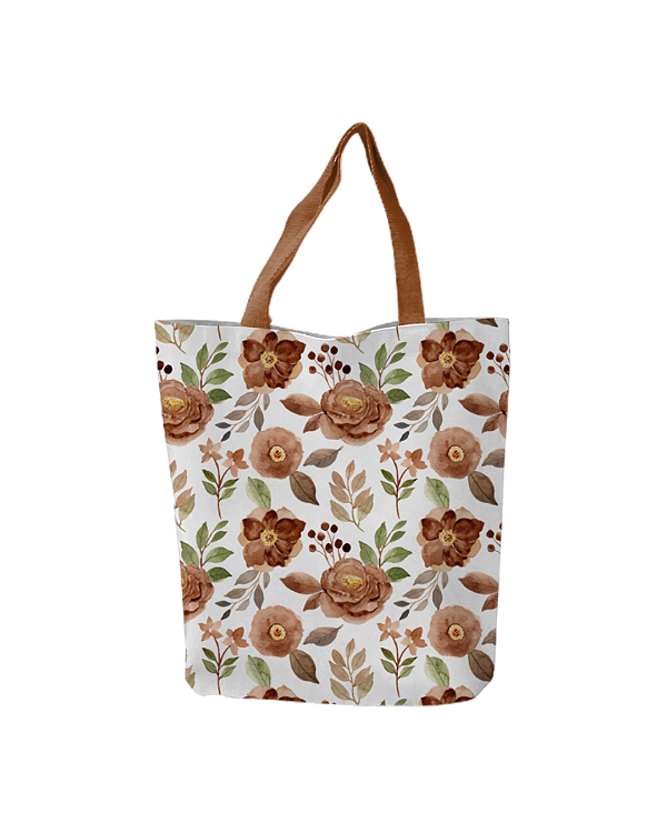 Bolsa Sacola Floral Mocha