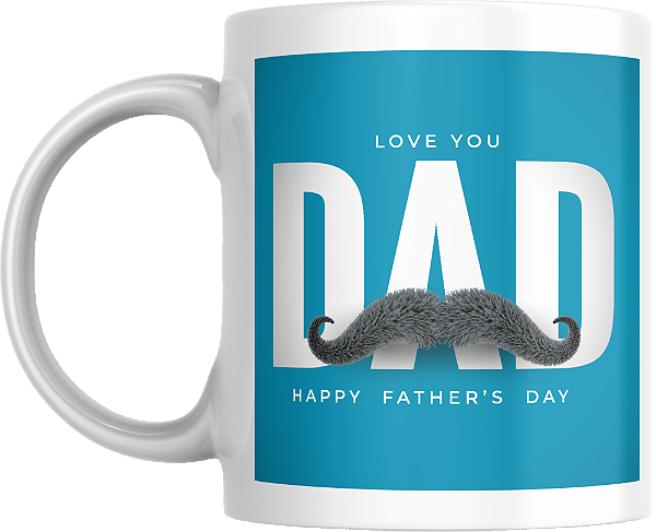 Caneca Paizão Bigode "I Love You Dad" Kathavento 325ml