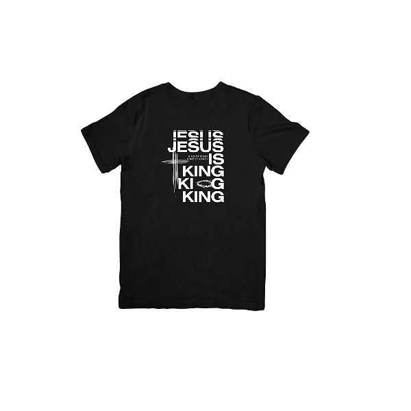 Camiseta Masculina Preta de Algodão Jesus Is King