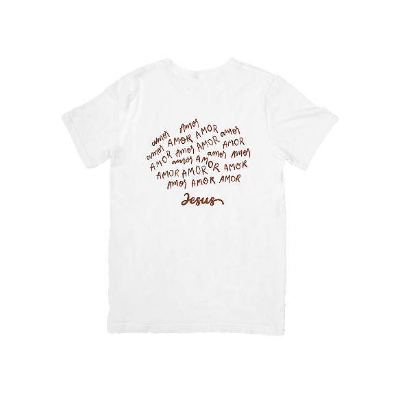 Camiseta Masculina Branca Algodão | Amor – Fé, Simplicidade e Propósito