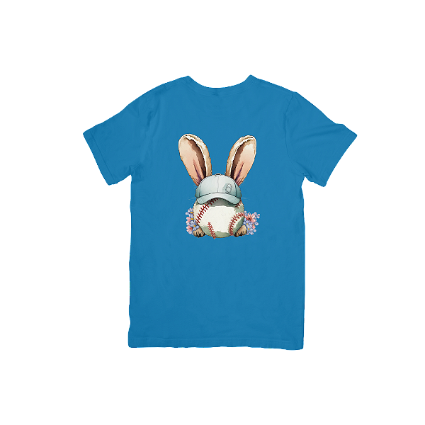 Camiseta de Algodão Coelho Azul Esportista