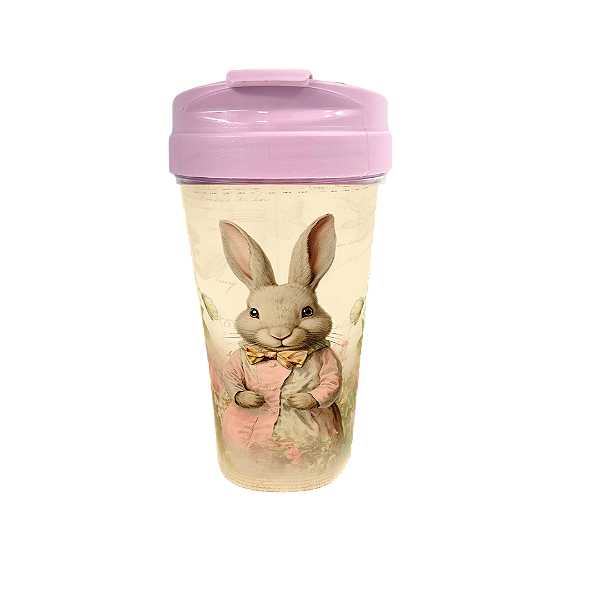 Copo Bucks Acrílico Coelho Vintage 470ml | Estilo Retrô e Fofura no Seu Dia a Dia