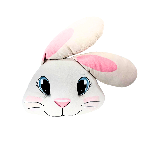 Almofada Rosto de Coelho com Orelhas 20x30cm