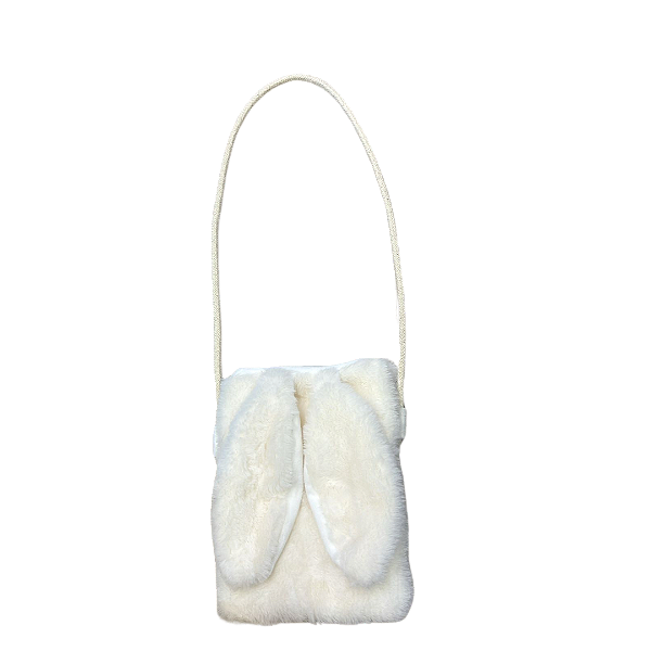 Bolsa de Pelúcia Coelho 20x16cm | Bolsa Infantil Fofa e Macia