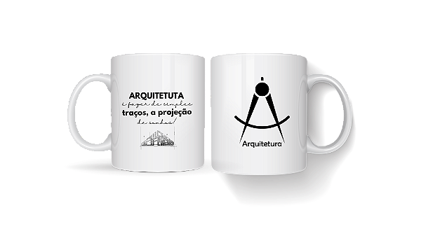 Caneca Porcelana 325ml Arquiteto Personalizada