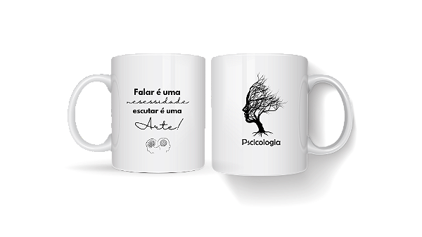 Caneca Porcelana 325ml Psicologia Personalizada