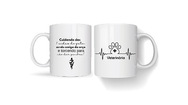 Caneca Porcelana 325ml Veterinária(o) Personalizada