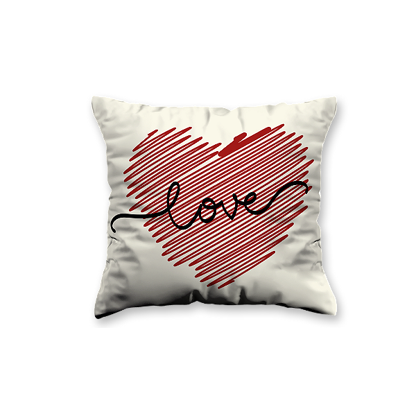 Almofada Aveludada 35x35 - Coração Love