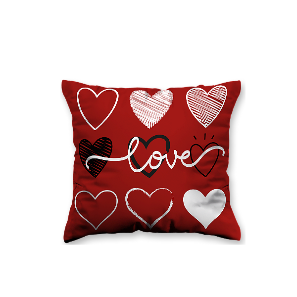 Almofada Aveludada 35x35 - Love vermelha