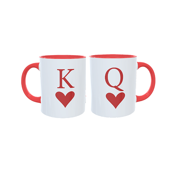 Caneca Porcelana 325ml - Rei & Rainha