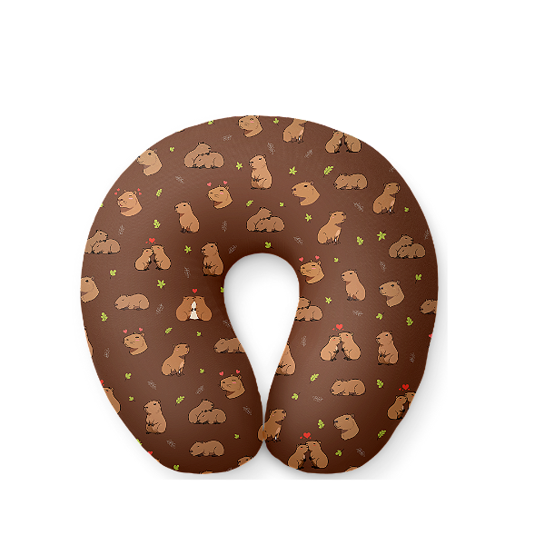 Almofada de Pescoço Infantil Aveludada Capivara – Macia, Fofa e Divertida