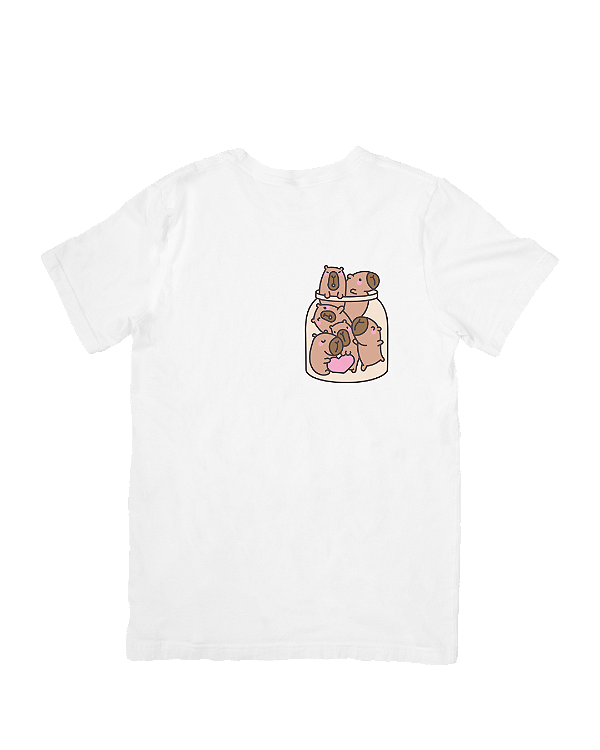 Camiseta branca - Capivaras fofinhas
