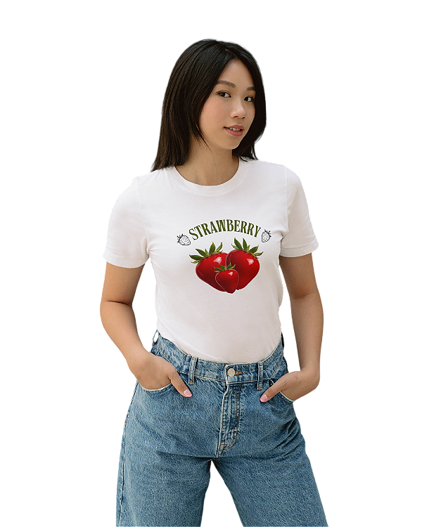 Camiseta Branca -Strawberries
