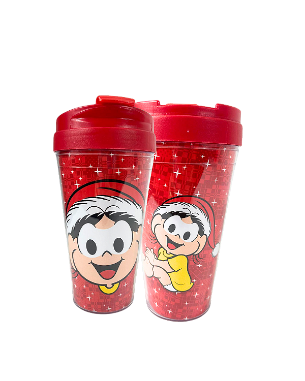 Copo Bucks Acrilico Magali Natal 470ml - Turma da Mônica