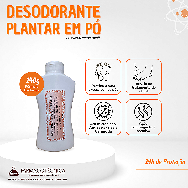 Desodorante Plantar em Pó 140g - RM Farmacotécnica®