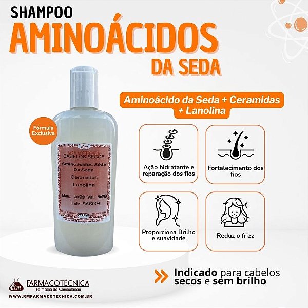 Shampoo Aminoácidos da Seda - RM Farmacotécnica®