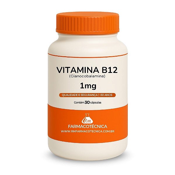 Vitamina B12 (Cianocobalamina) 1mg - RM Farmacotécnica® (Cápsulas)