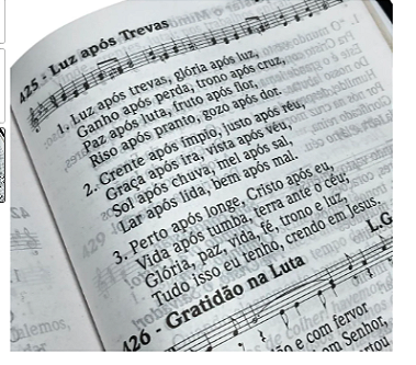 CANTOR CRISTÃO GRANDE LETRA LUXO PRETO BEIRA DOURADA