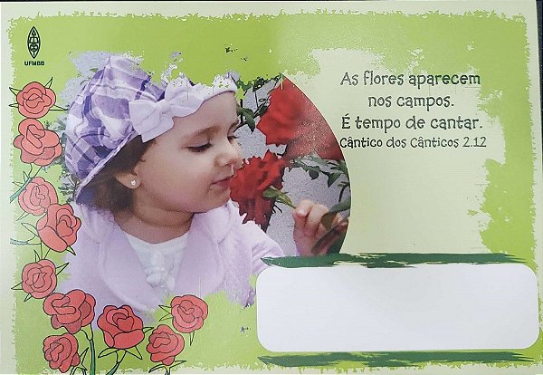 AS FLORES APARECEM NOS CAMPOS CARTÃO ROL DE BEBÊS MENINA UFMBB