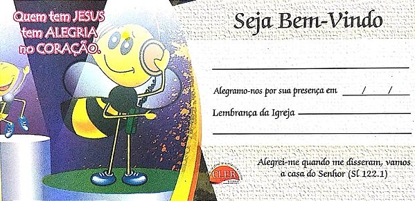 QUEM TEM JESUS TEM ALEGRIA NO CORAÇÃO CARTÃO DE VISITANTE NOVO CÉU