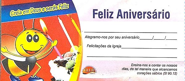 CREIA EM DEUS E SERÁS FELIZ CARTÃO DE ANIVERSARIANTE NOVO CÉU