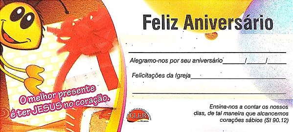 O MELHOR PRESENTE É TER JESUS NO CORAÇÃO CARTÃO DE ANIVERSARIANTE NOVO CÉU